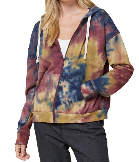 Entro - Tie Dye Pocket Zip Up Hoodie