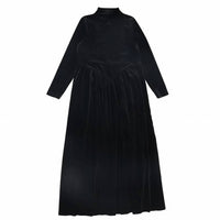 Bamboo - Girls Basque Waist Velour Maxi Dress