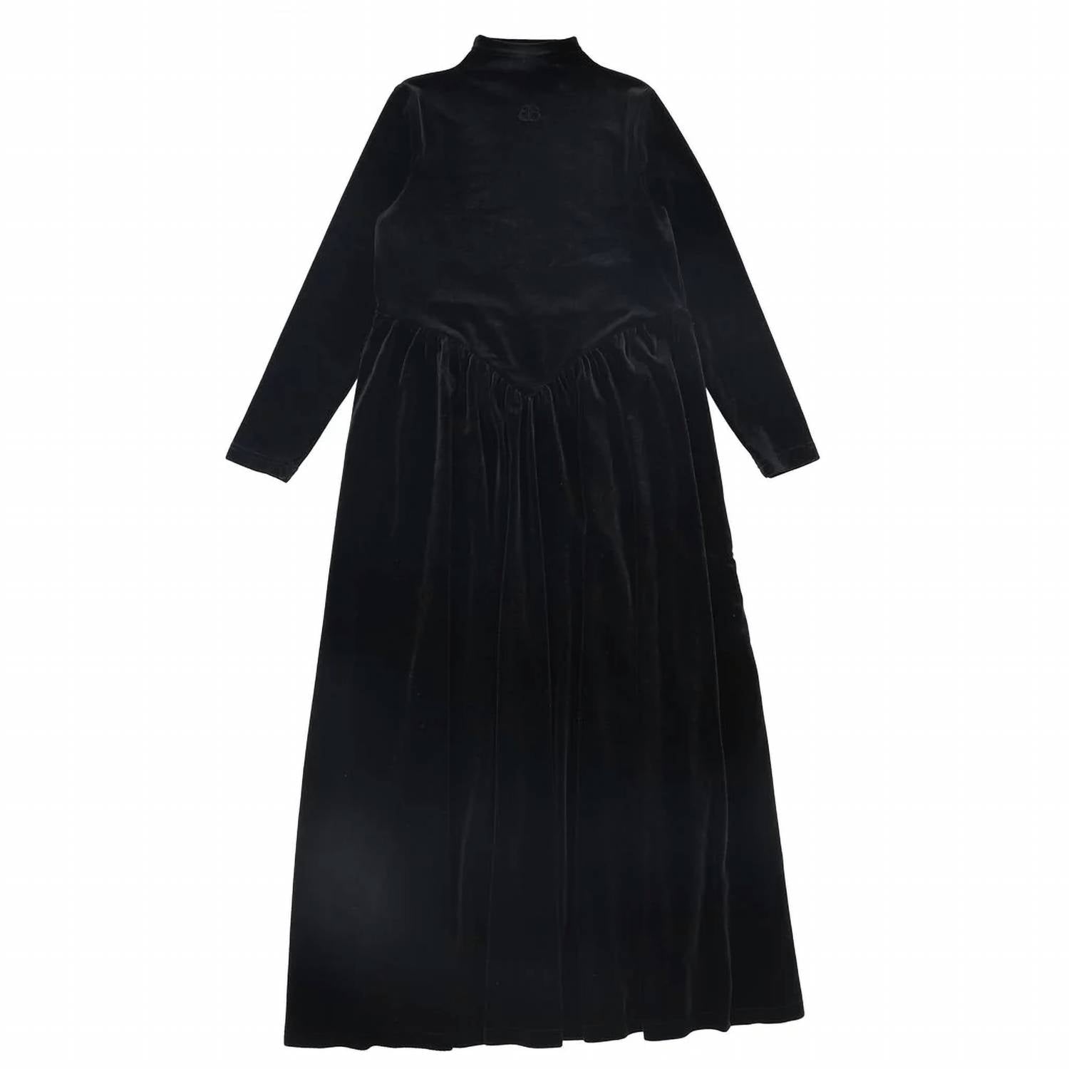 Bamboo - Girls Basque Waist Velour Maxi Dress