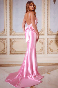 Jovani - Sweetheart Satin Gown With Crystal Embellishments