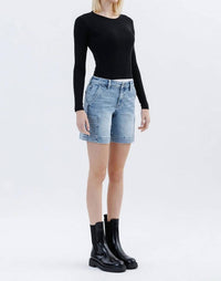 Vervet By Flying Monkey - Mid Rise Pocket Detail Wide Bermuda Shorts
