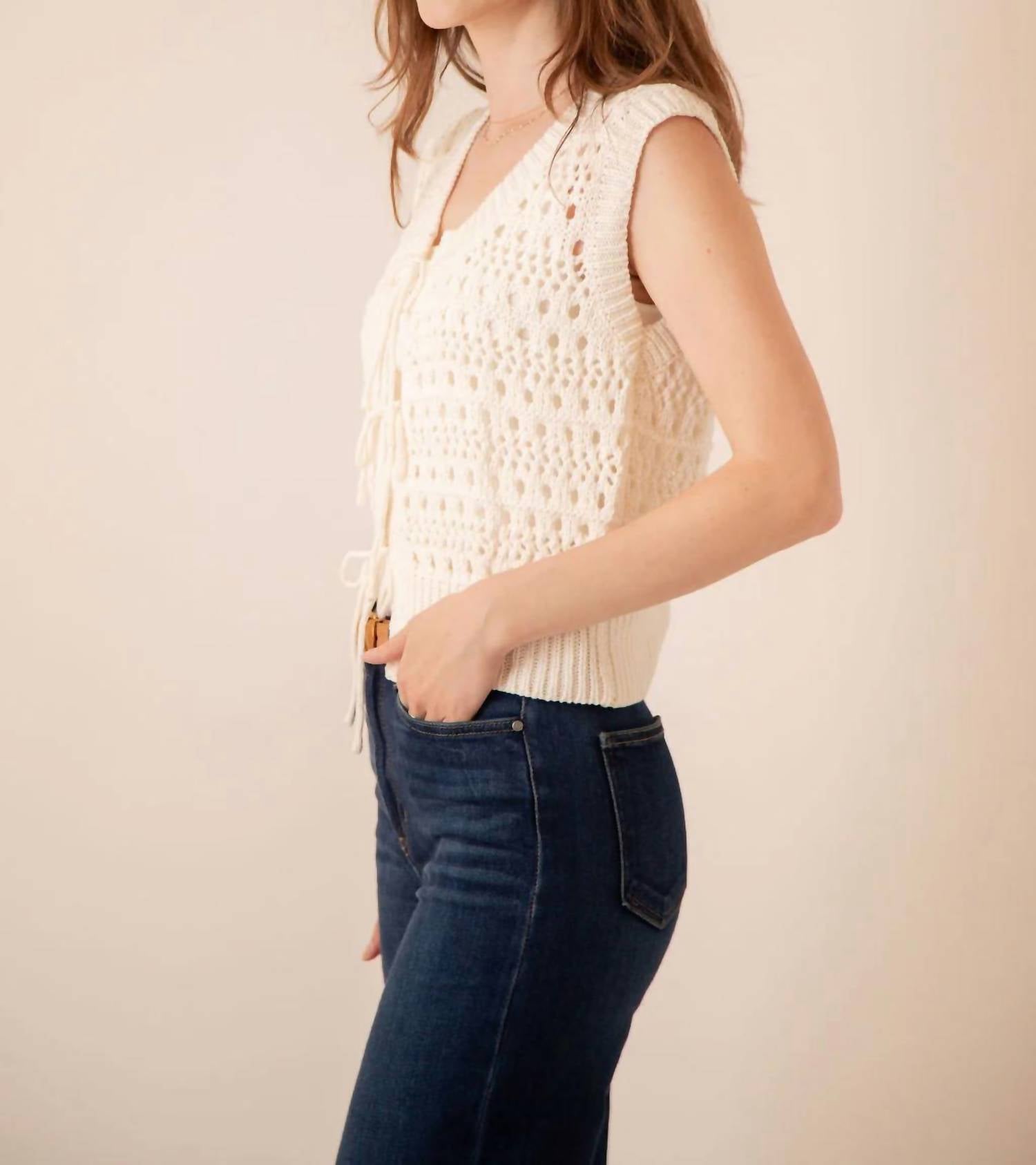 Elan - Costa Open Knit Vest