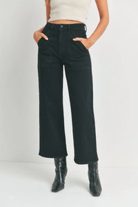 Just Black Denim - Patch Pocket Wide Leg Jeans