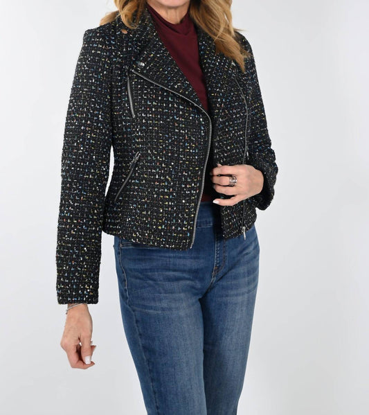 Frank Lyman - SPARKLE Woven Jacket-Black/Multi