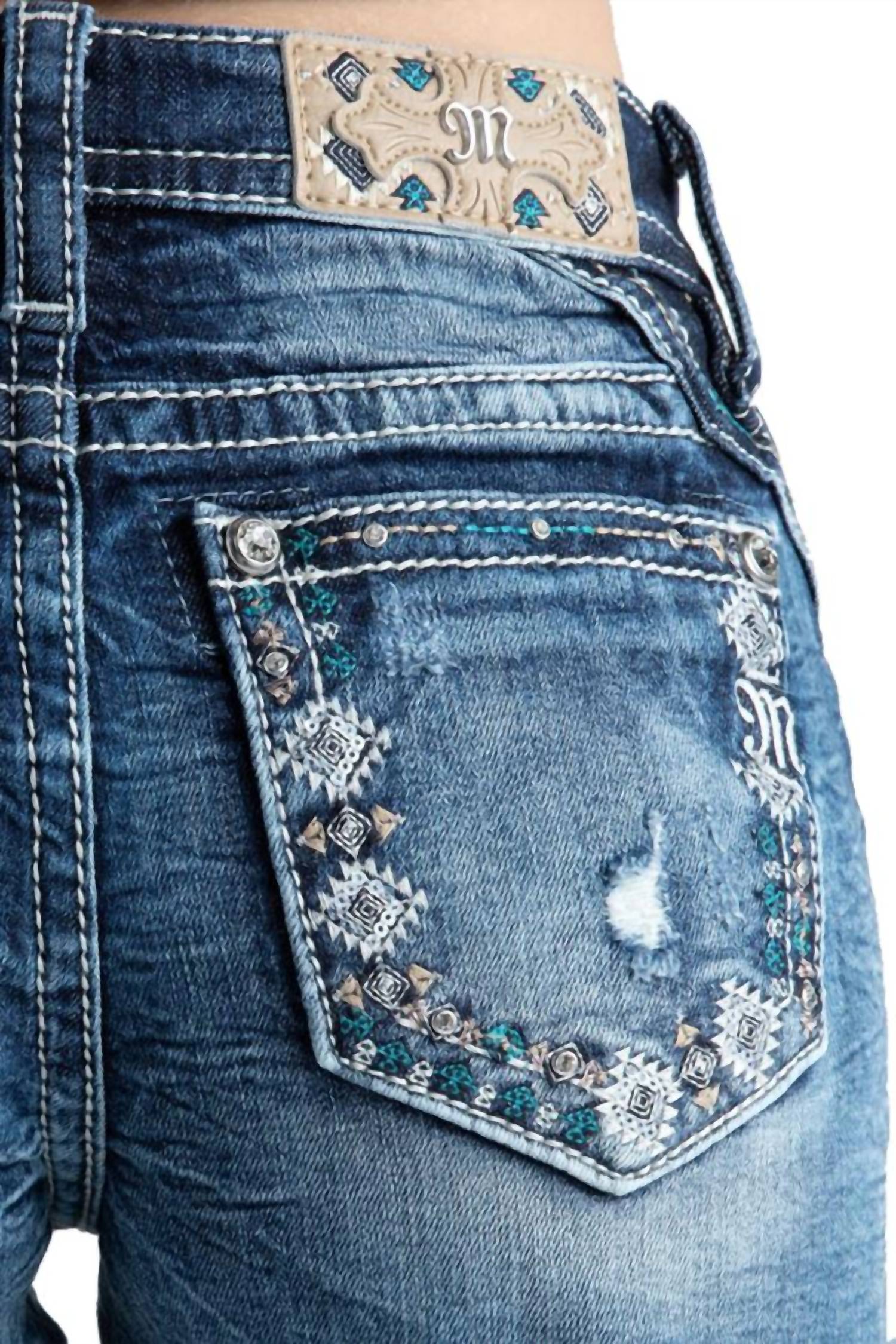 Miss Me - Women's Mid-rise Aztec Shorts