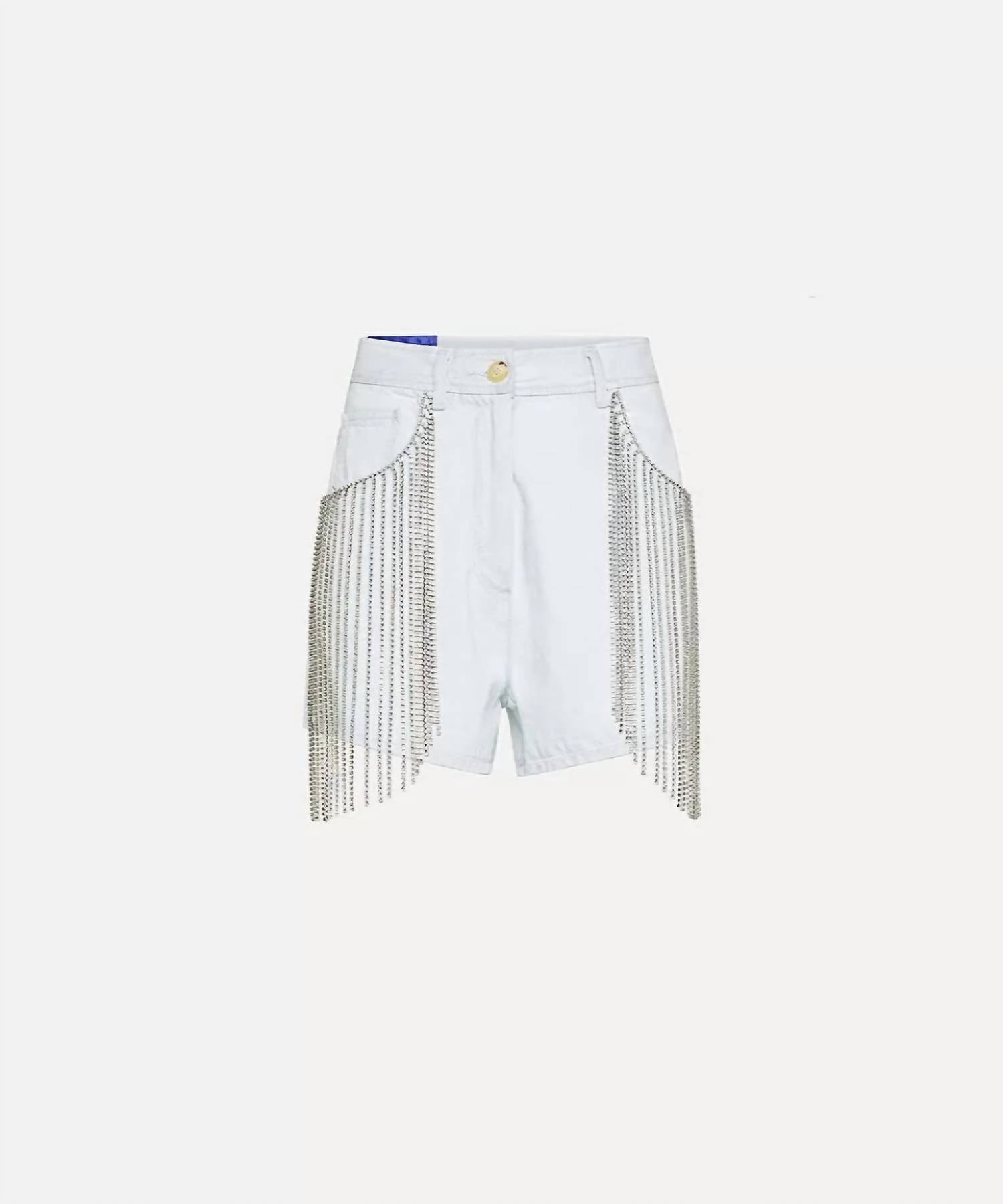Forte Forte - Denim Shorts With Diamond Fringe