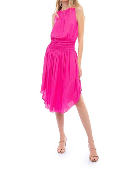 Naked Zebra - Smocked Flared Midi Dress