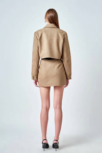 Endless Rose - Faux Suede Cropped Jacket