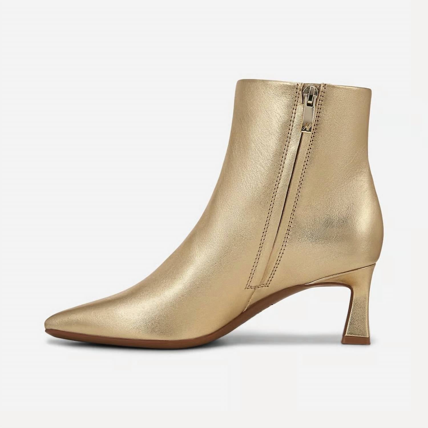 Naturalizer Women's Deesha Bootie in dark gold leather - women's shoe - detail view