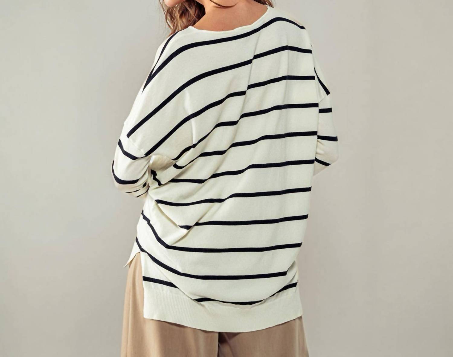 Urban Daizy - The Soft Sloane Stripe Tunic Sweater