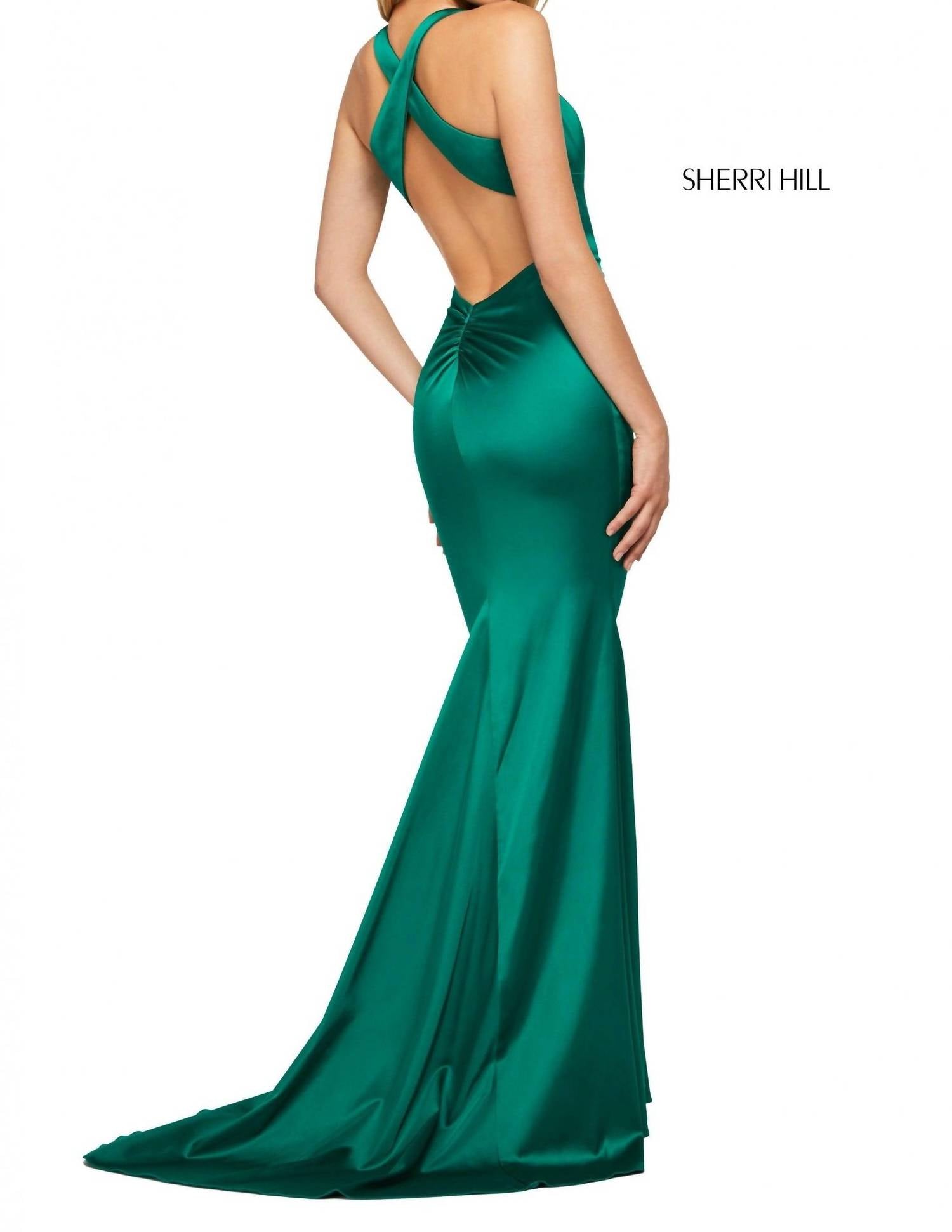 Sherri Hill - Criss Cross Back Jewel Neck Dress