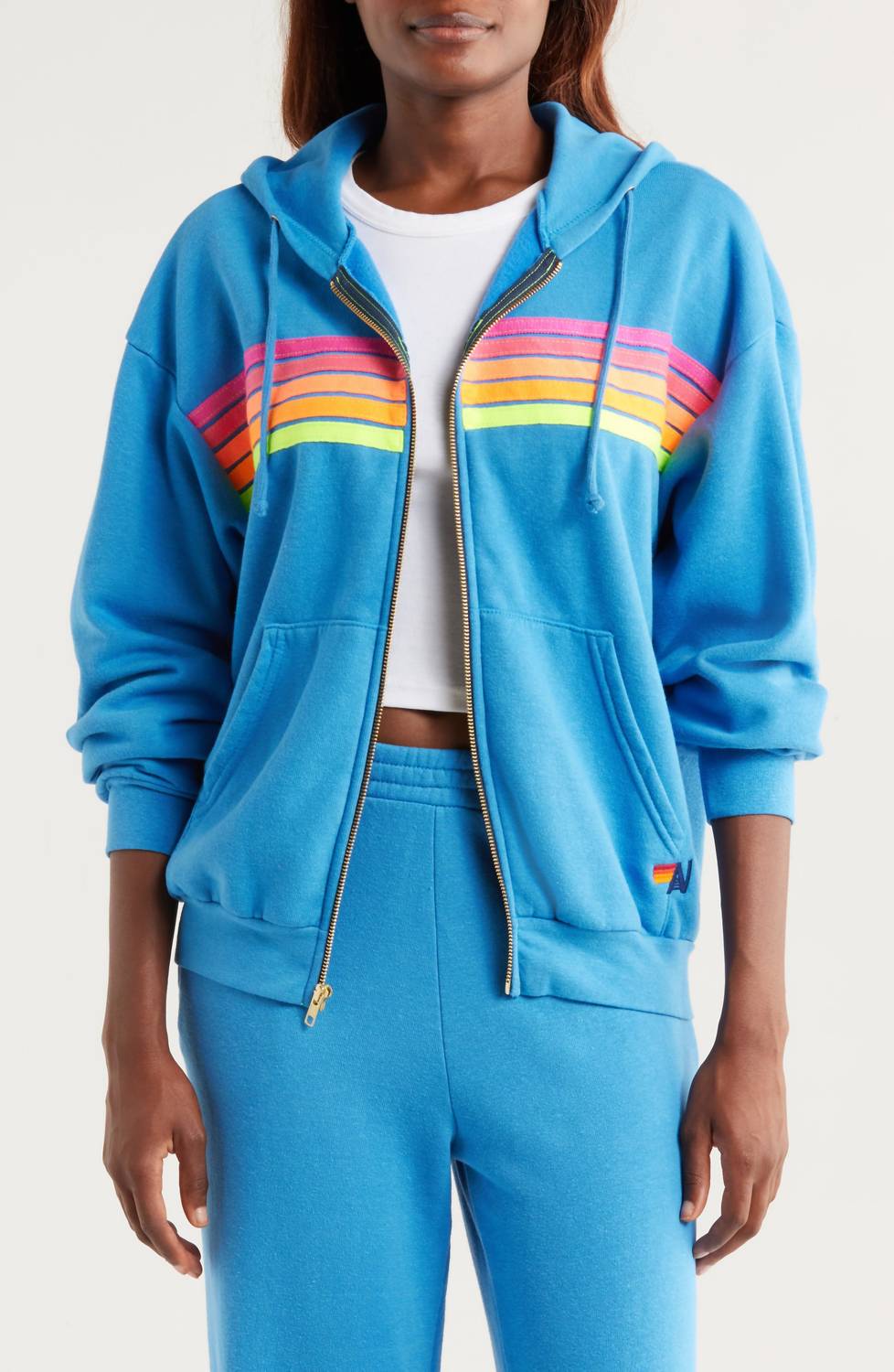 Aviator Nation - Unisex Five Stripe Zip Hoodie