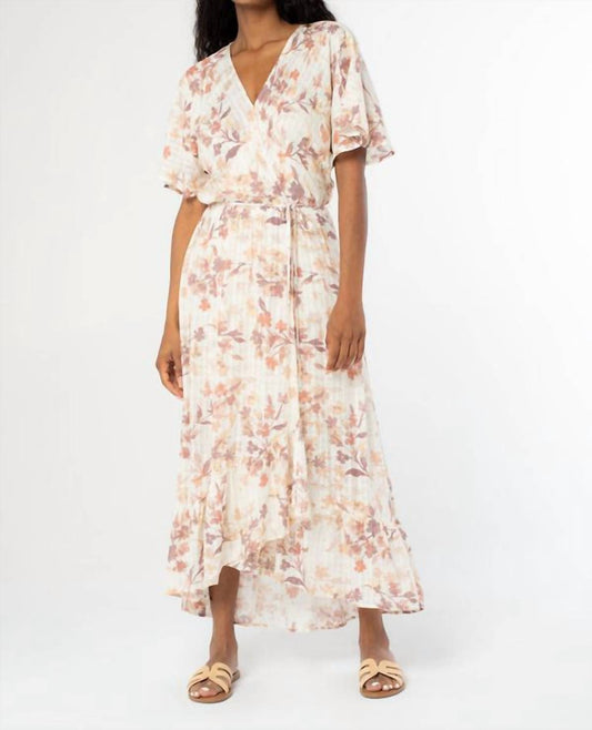 Lovestitch - Floral Flutter Sleeve Wrap Dress