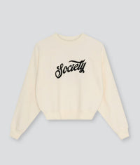 The New Society Girls Mazus Society Sweatshirt in ecru - kids' shirt - alternate view