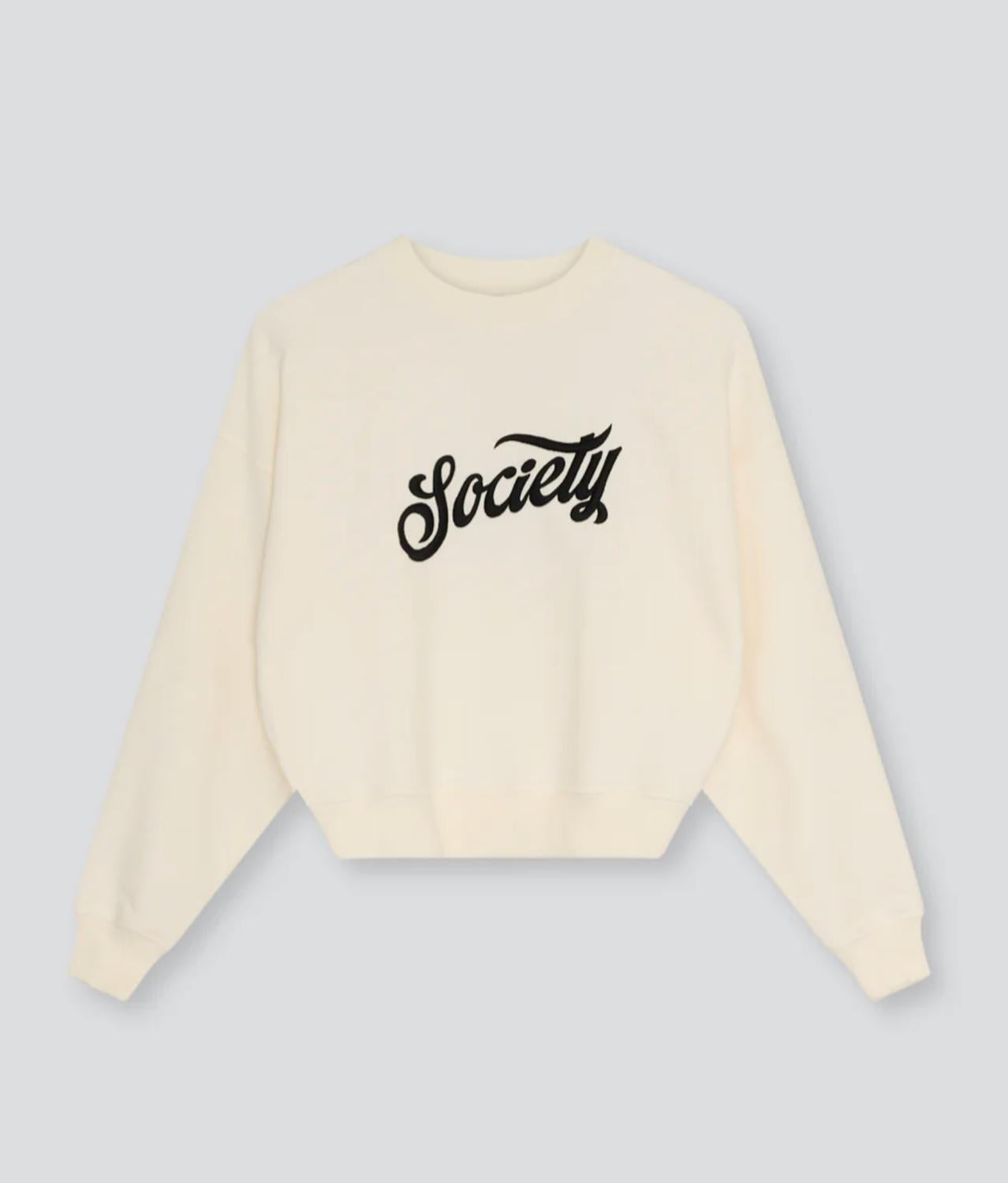 The New Society Girls Mazus Society Sweatshirt in ecru - kids' shirt - alternate view