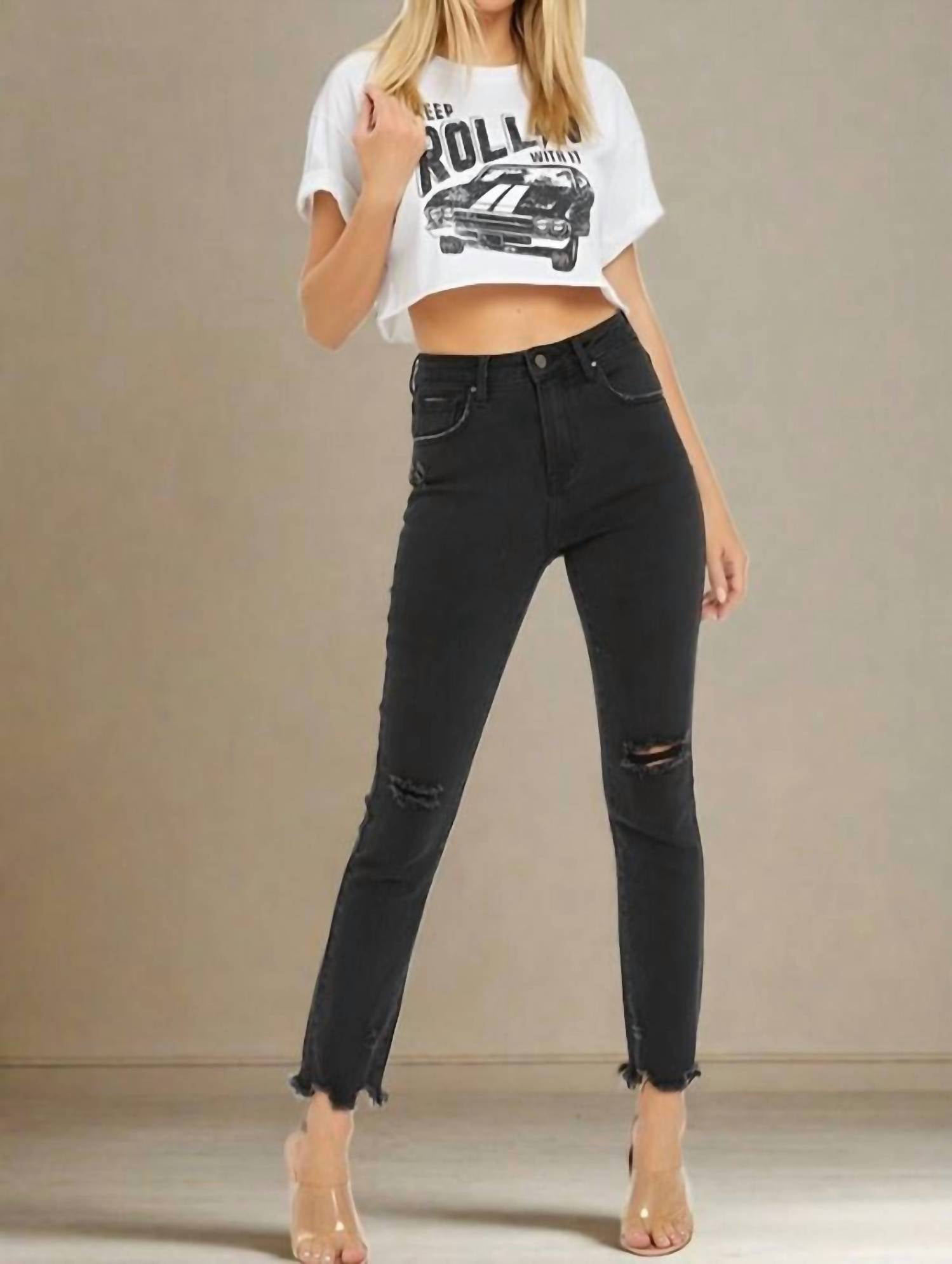 Risen - High Rise Slim Straight Jeans