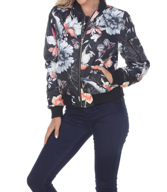 White Mark - Floral Bomber Jacket