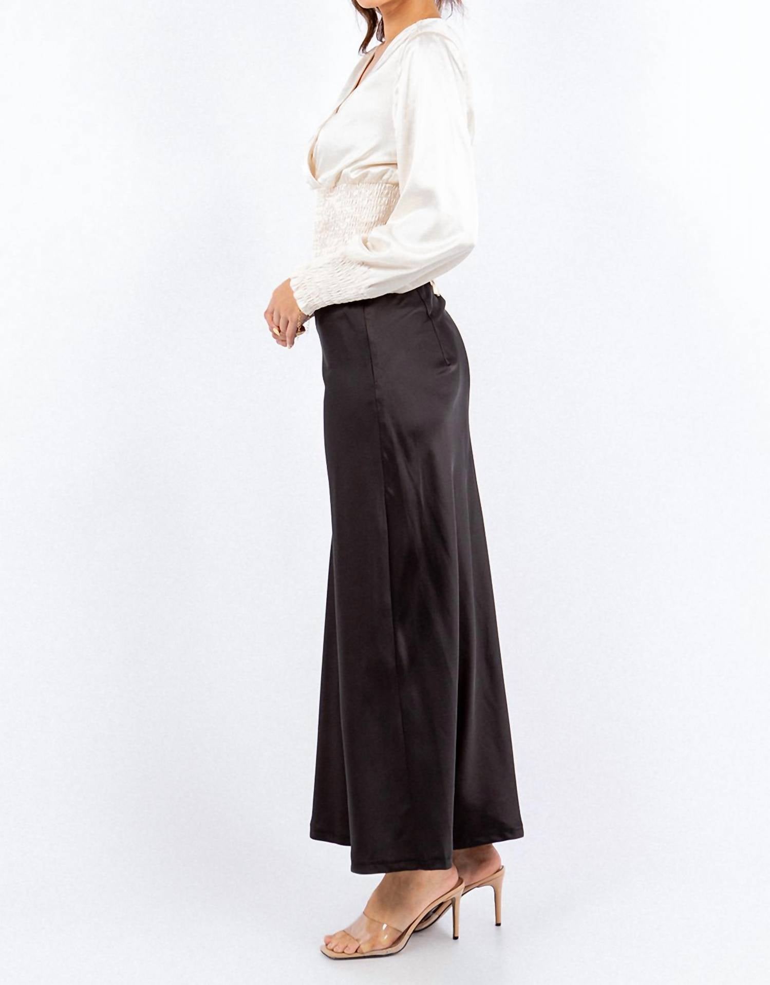 Paparazzi - Stretch Satin Solid Surplice Smock Crop Top