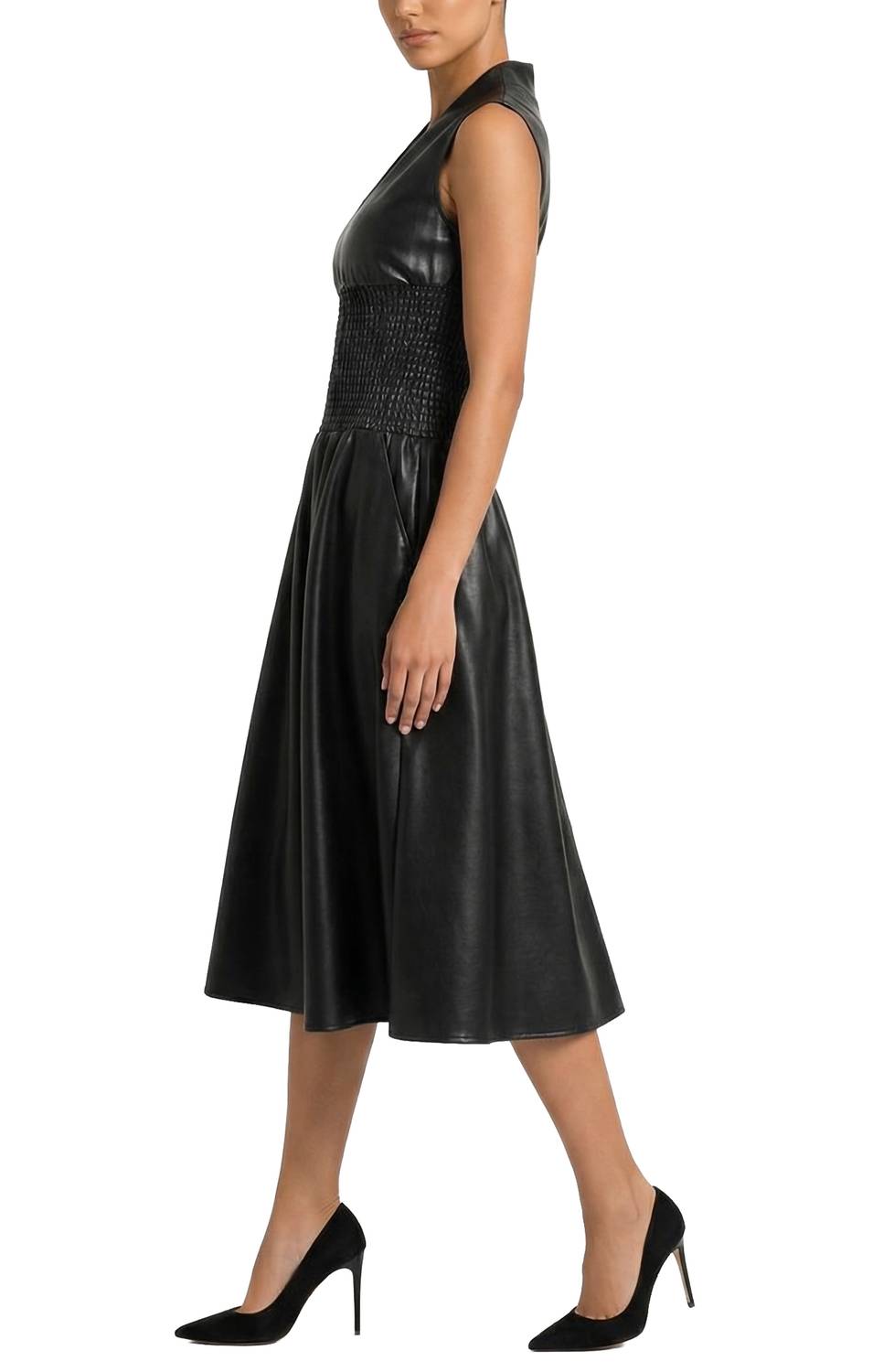 Area Stars Faux Leather Zip Dress in black - women's dress - view 4