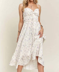 Trendsi - Adora Smocked Floral Sweetheart Neck Midi Cami Dress