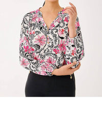 Lilly Pulitzer Elsa Silk Top in coconut sunshine seekers - women's blouse