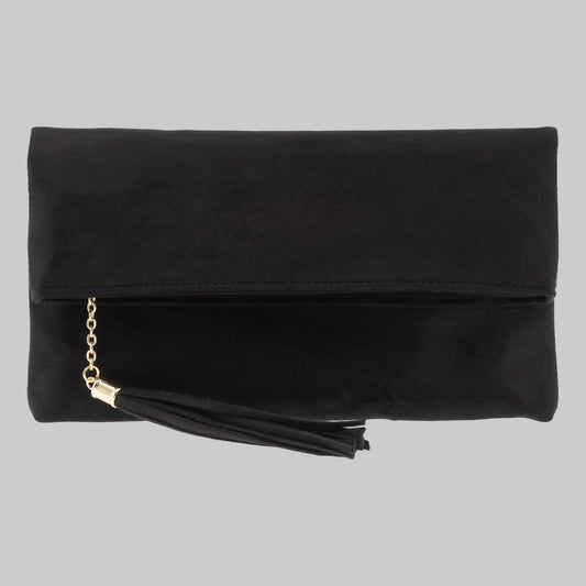 Jnb - Women's Eleanor Faux Micro Suede Foldover Clutch