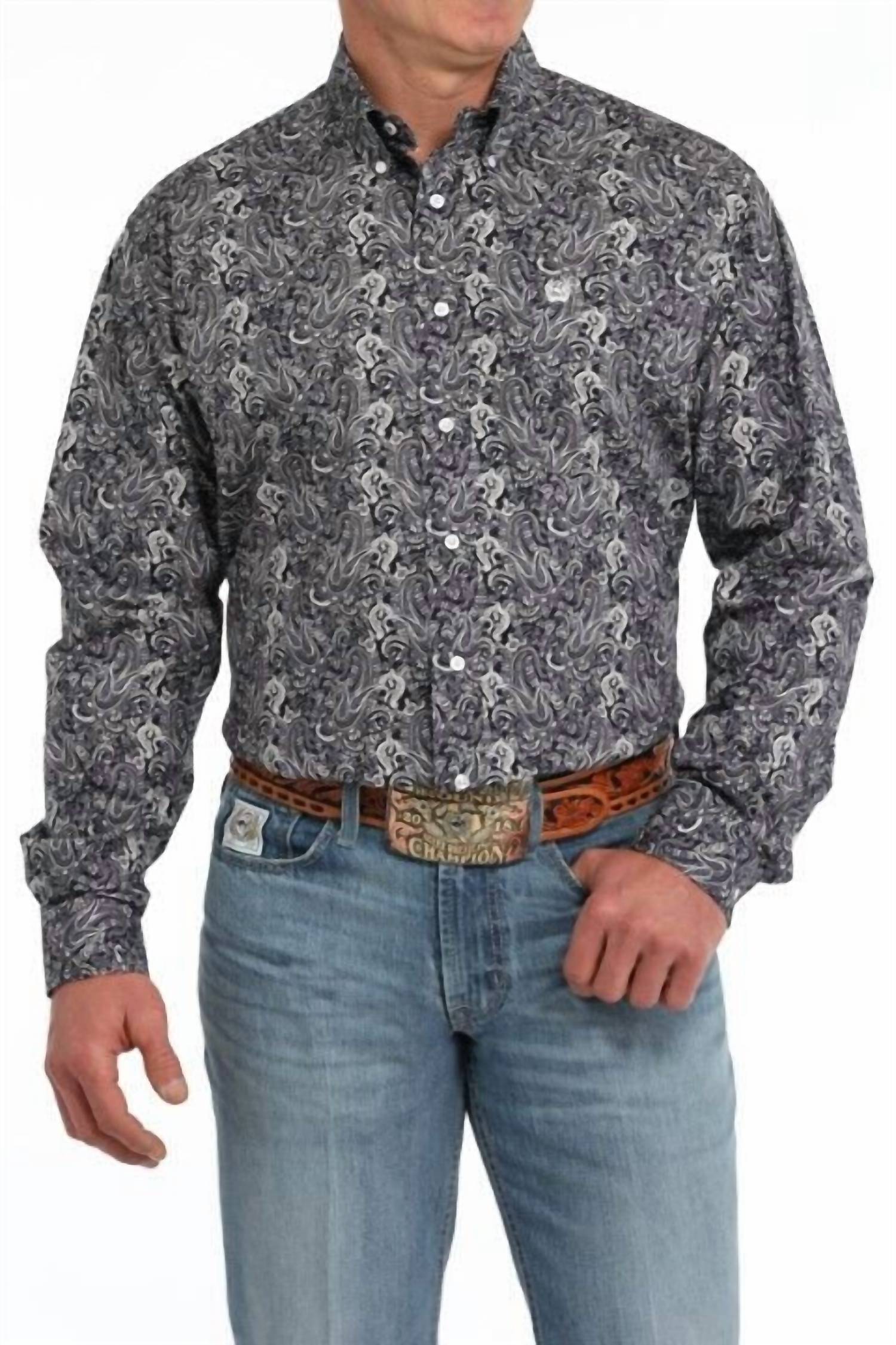 CINCH Men's Paisley Print Classic Shirt in multi - men's shirt