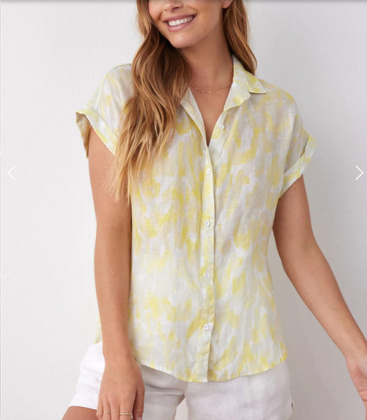 Linen Printed Button Down - Layered Spots Print