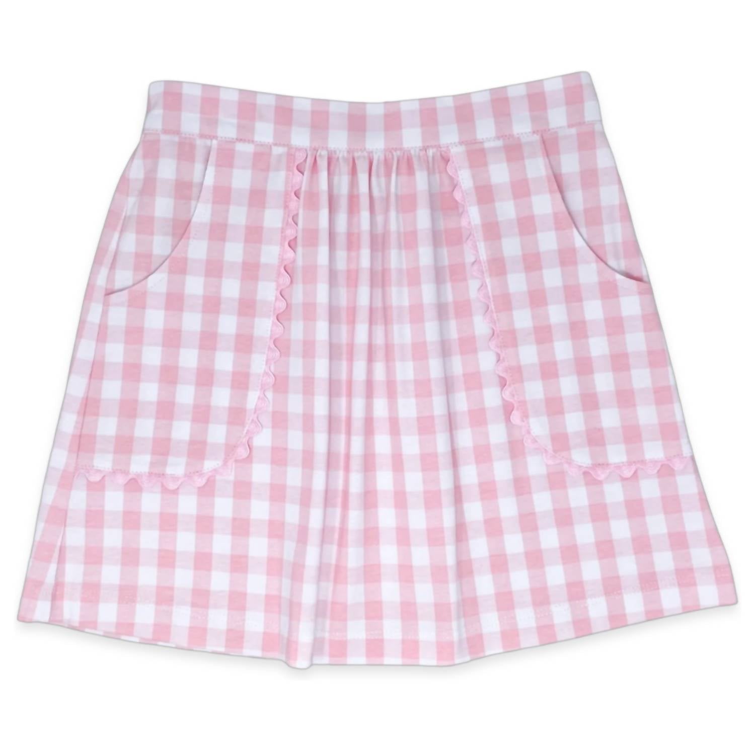 Lullaby Set Girls Isabella Skirt in pink buffalo check - kids' skirt