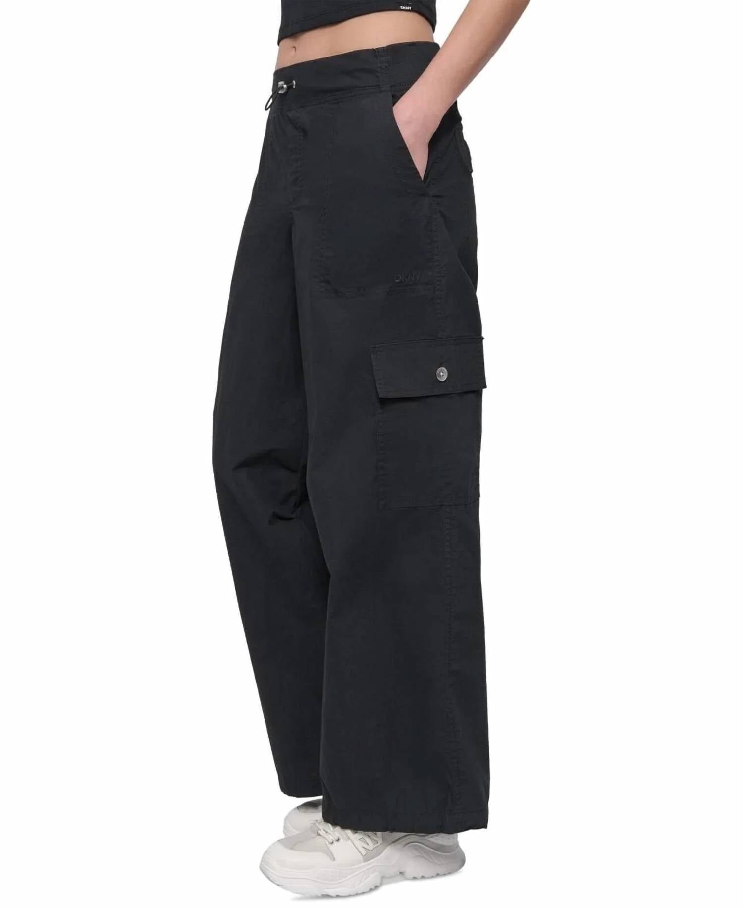 Dkny - Cotton High-rise Wide-leg Cargo Pant