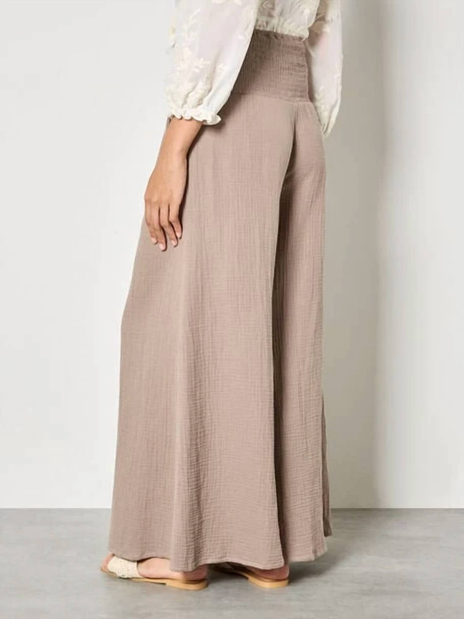 Apricot - Wide Leg Gauze Trouser
