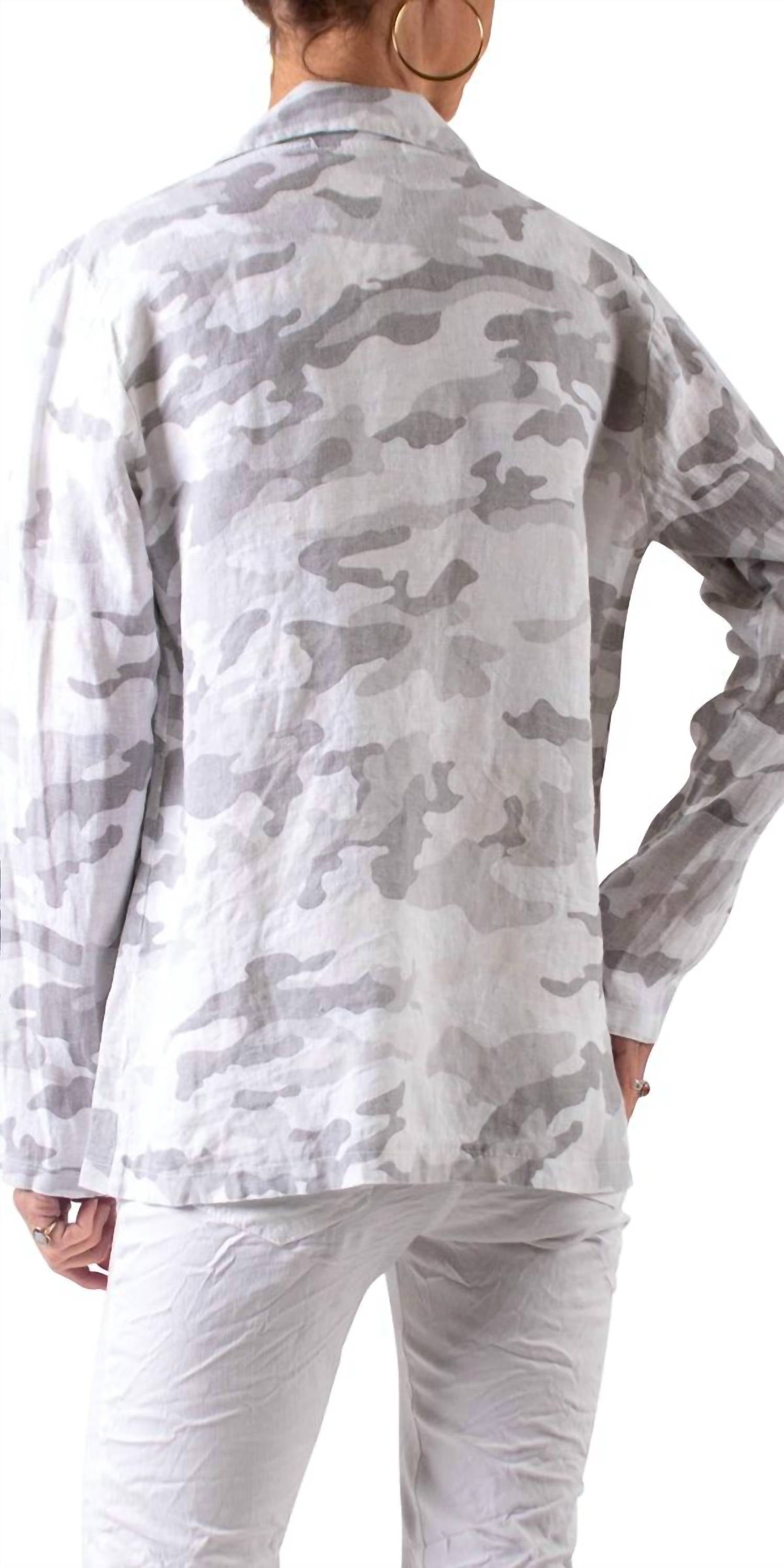Gigi Moda - Sabrina Camo Linen Blazer