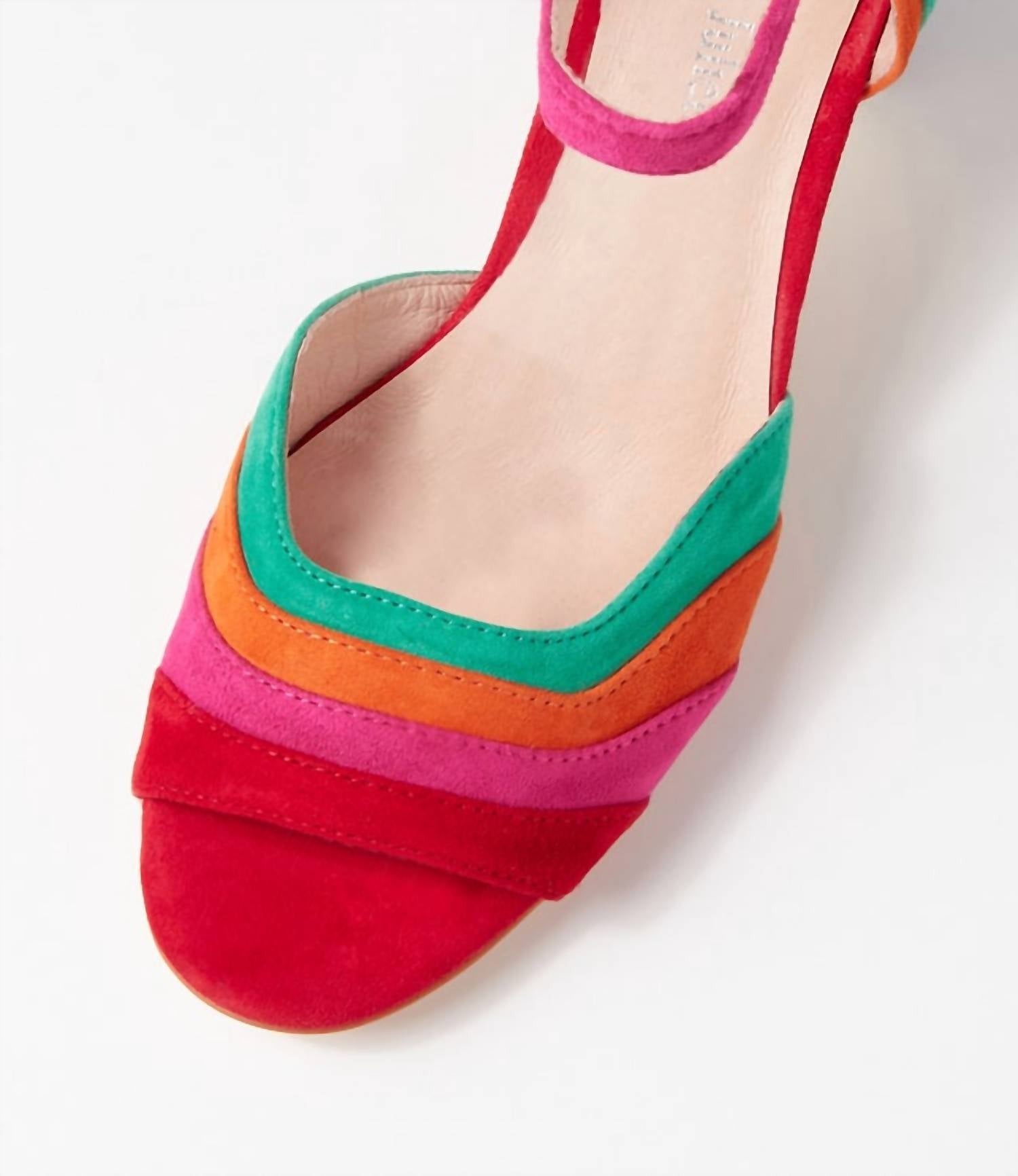 Django & Juliette Women's Jabaru Heeled Sandals in new bright multi - women's heels - alternate view