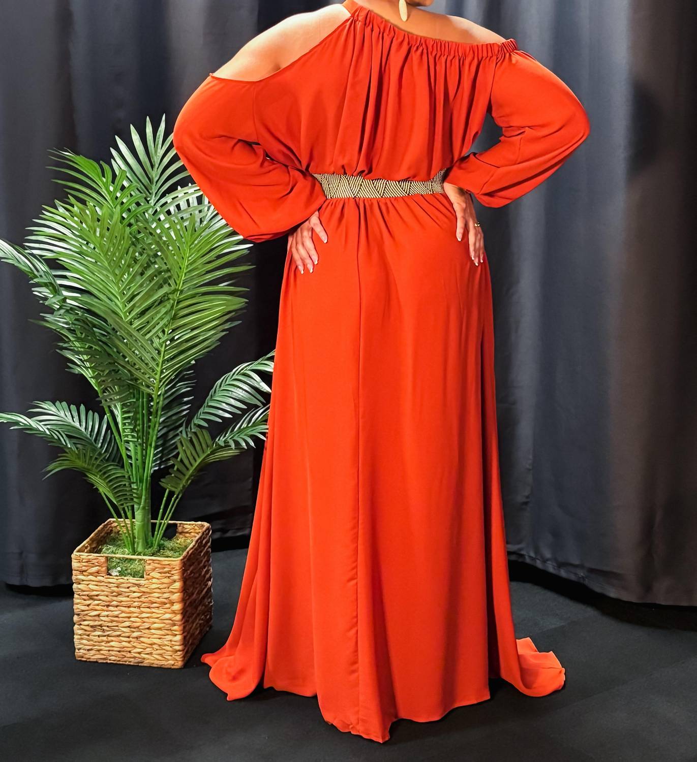 Nina Cheyenne - Rust Radiance Maxi Dress