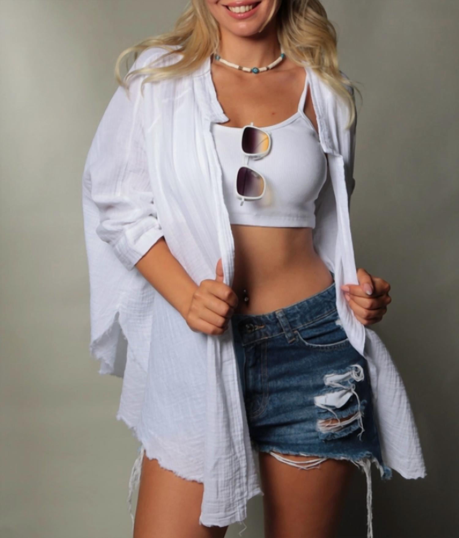Moa - Double Layer Muslin Cardigan