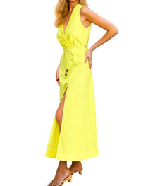 Milk & Honey - Alba Sleeveless Halter Neck Collar Midi Dress