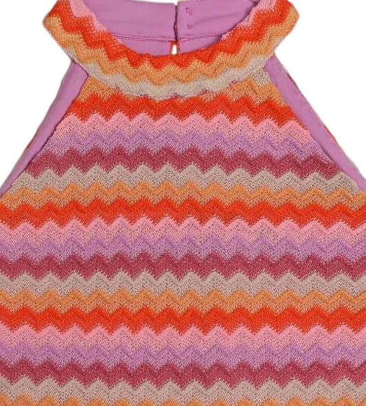Mia - Girl's Zig Zag Crochet Halter Top