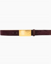 Mother Women's Chara Suede Belt in burgundy - women's accessory - detail view