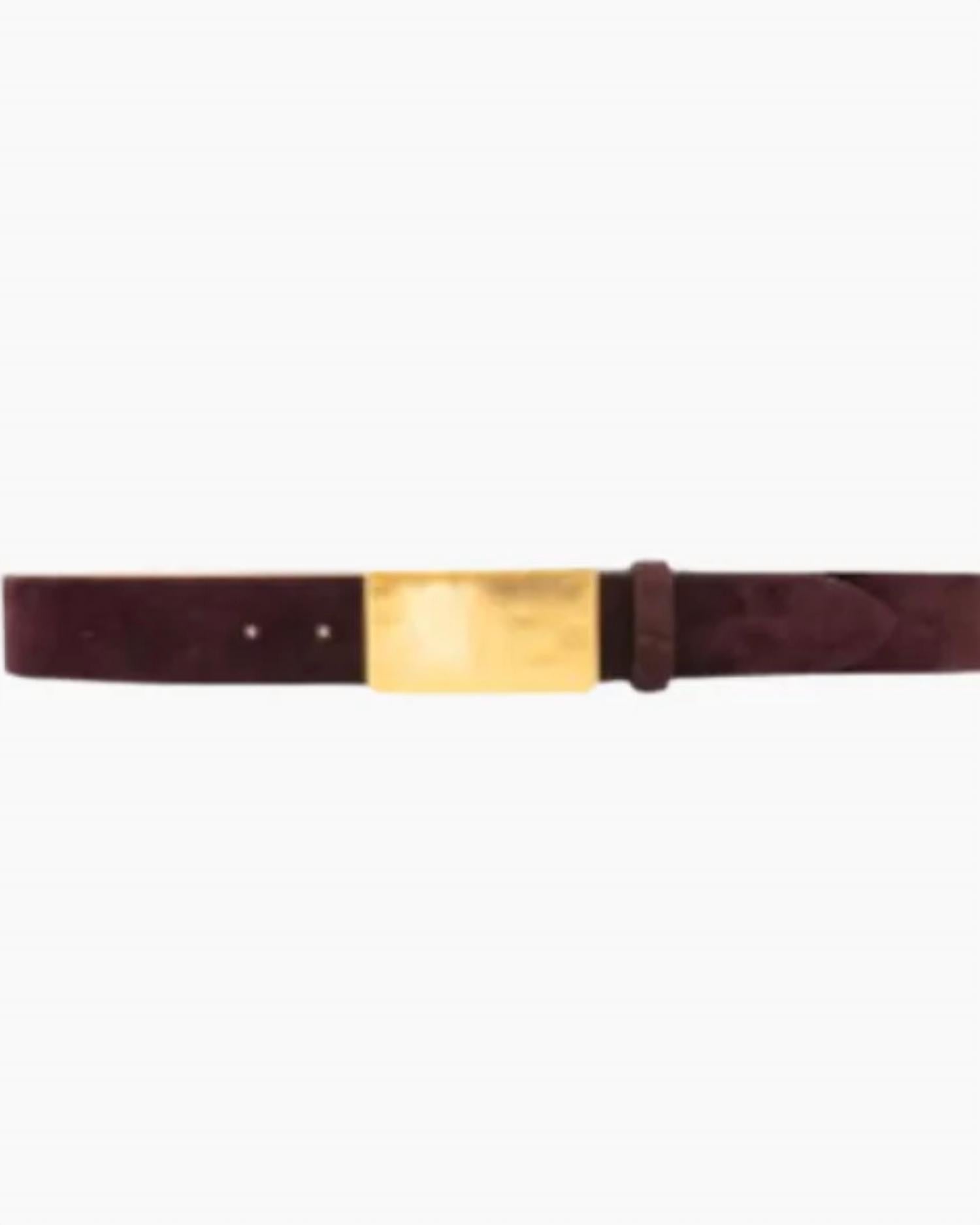 Mother Women's Chara Suede Belt in burgundy - women's accessory - detail view