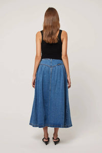 Rolla'S - Leonie Drop Waist Midi Denim Skirt