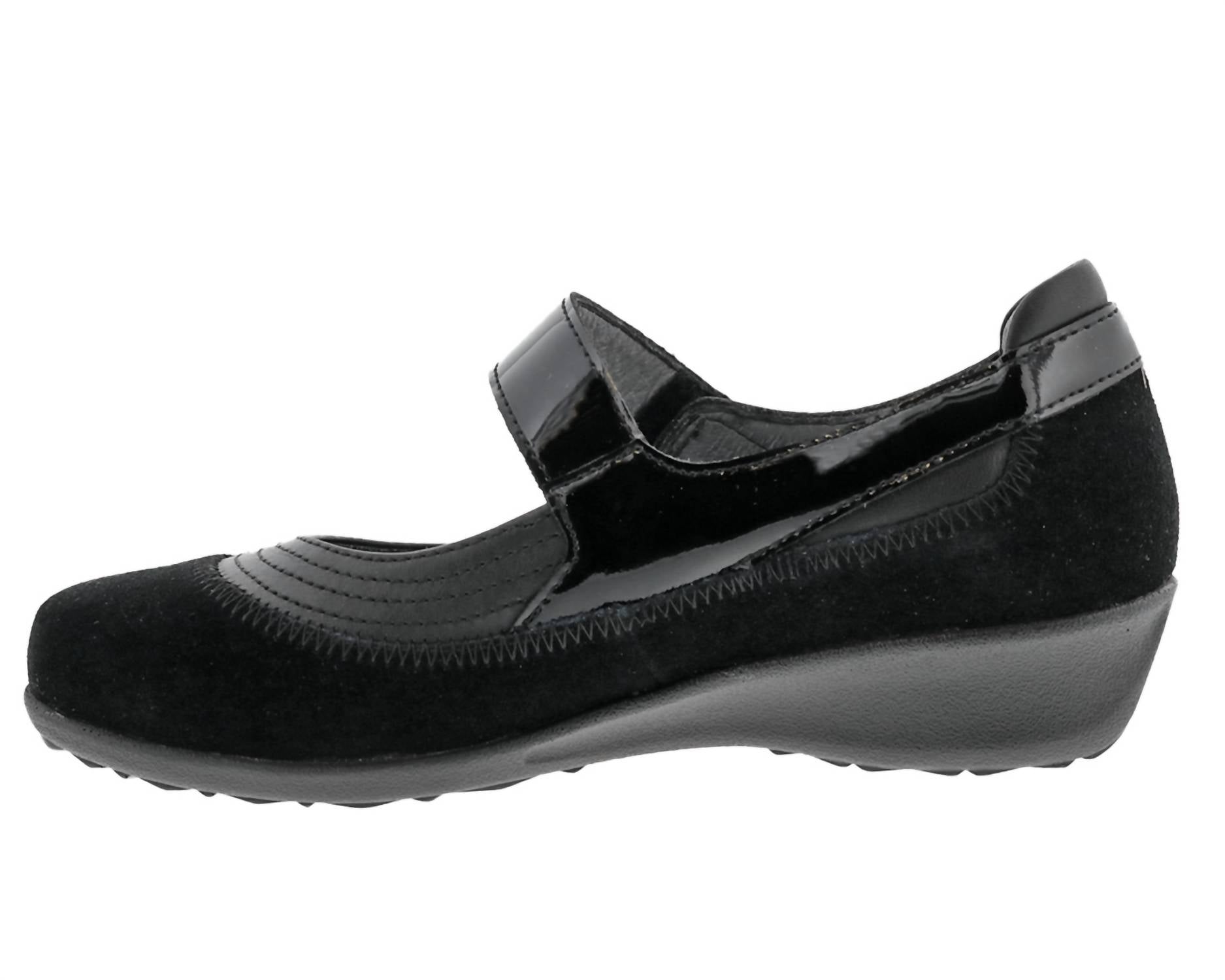 DREW Women's Genoa Mary Jane Shoes in black - women's flats - detail view