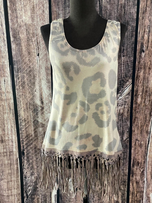 Cheetah Fringe Bottomed Top