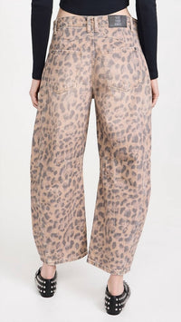 Free People - Good Luck Printed Barrel Jeans