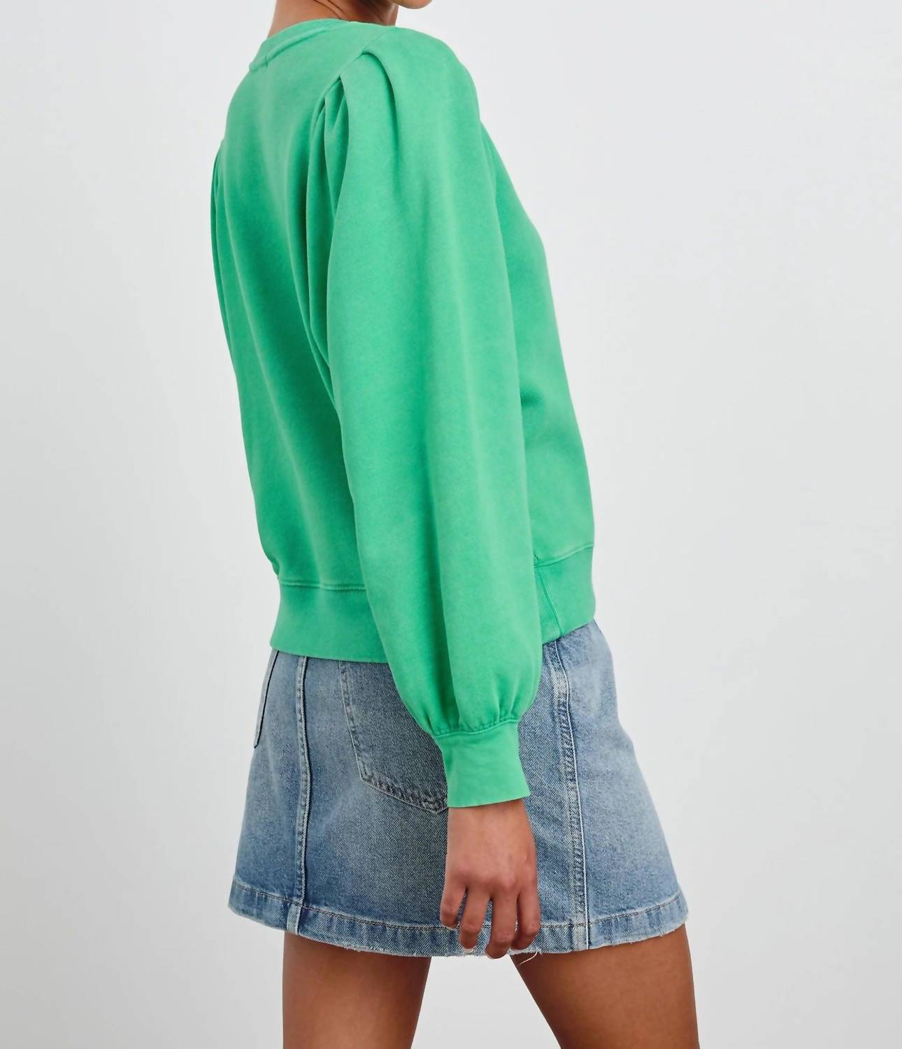 Rails Tiffany Crewneck Sweatshirt in kelly green - women's top - detail view