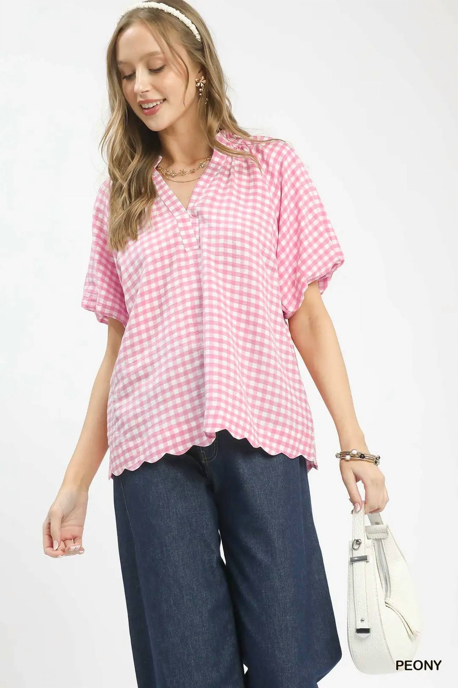Umgee - Bubble Sleeve Blouse Top