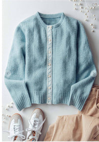 1 The Woman - Lace Trim Wool Blend Cardigan