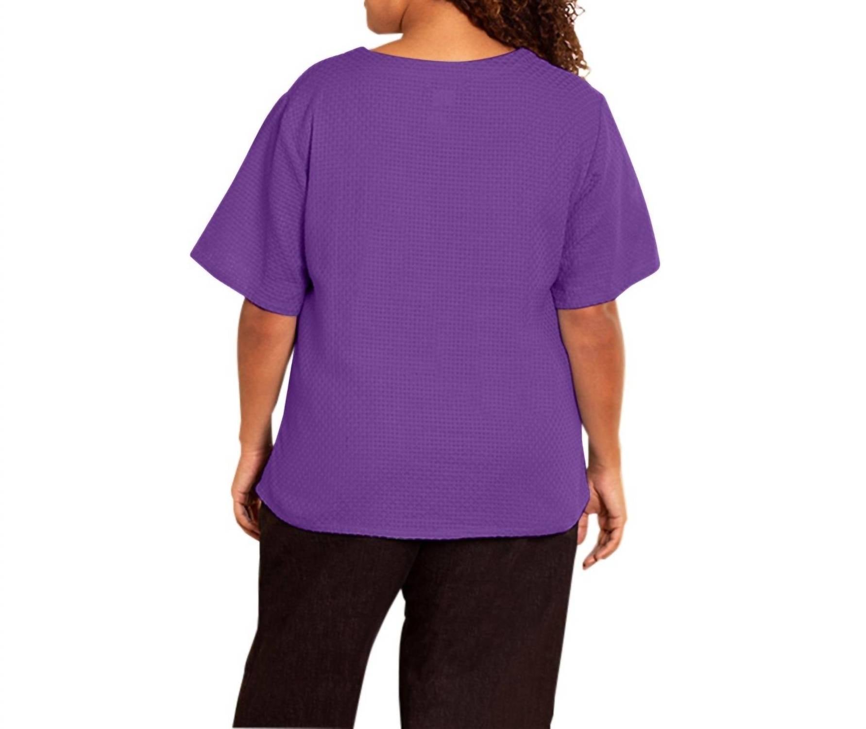 On The Plus Side - Ameli Cotton Short Sleeve V-Neck Top - Plus