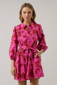 Sugarlips - Craney Floral Raven Collared Mini Dress