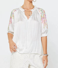 Current Air - Floral Printed V-Neck Blouse