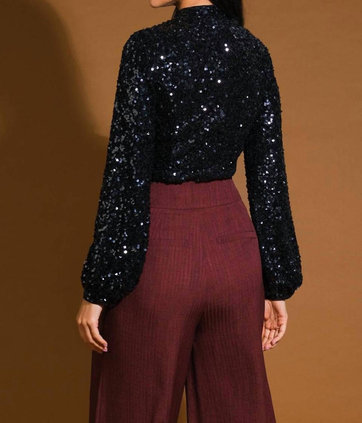 Flying Tomato - Longsleeve Sequin Top